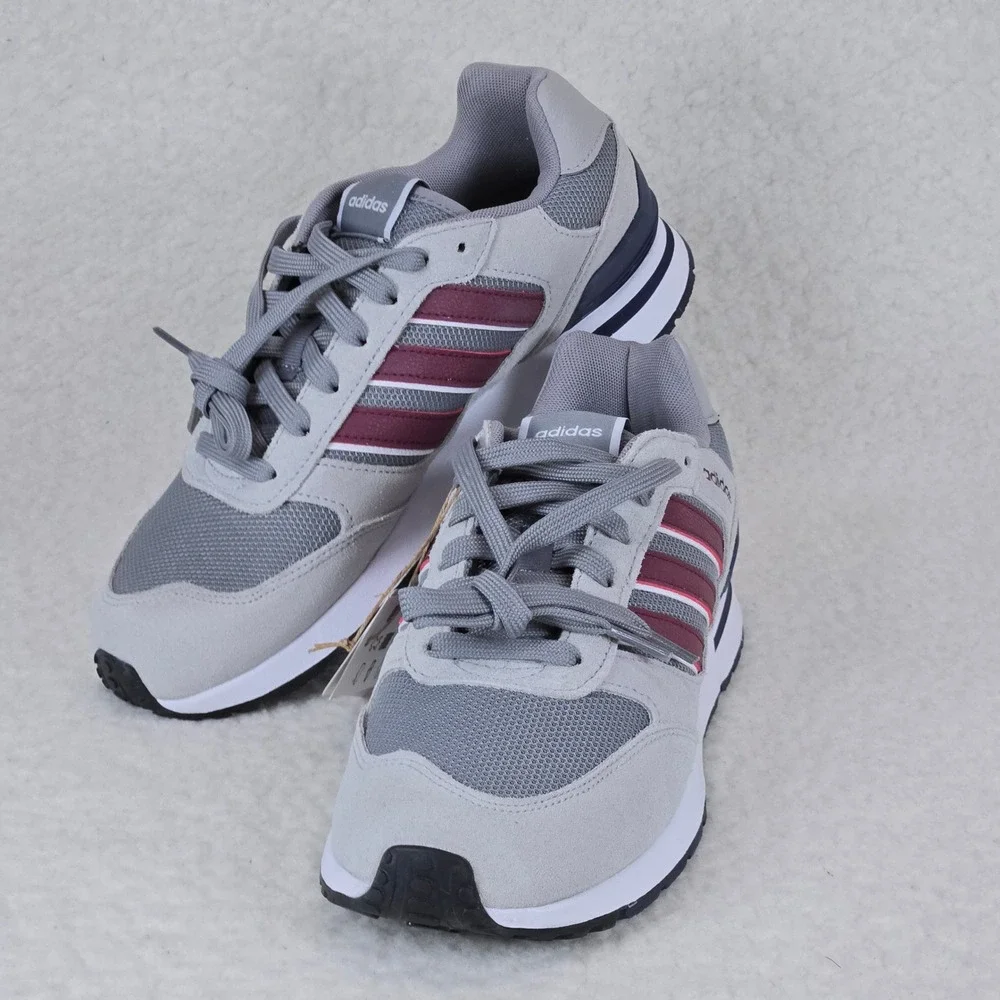 Adidas Run 80s Mens Sneakers Grey Burgundy Navy ID1882 Size 7 NEW